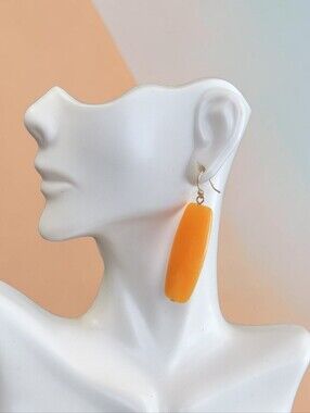 Elegant Orange Resin Drop Earrings